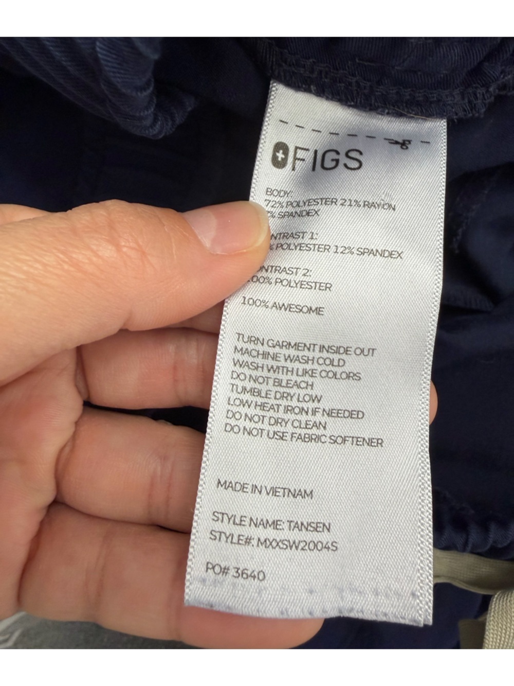 Figs Tansen Navy Jogger Men Scrub Pants (Size S/S) - Picture 10 of 11